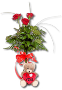 Loja de Flores - Entrega de Flores - Floristas Online - Amor e Romance - Bouquet de Flores Ursinho do Amor