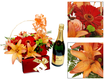 Cesta Flores Premium - Entrega de Flores Arranjos Bouquets Cestos Floristas Loja de Flores