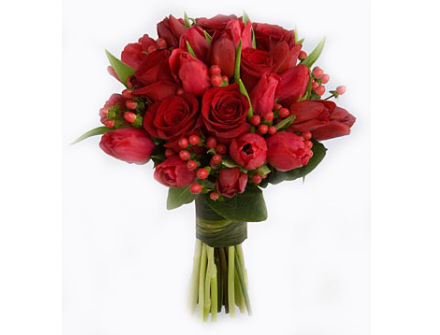 Bouquet Flores Rosas e Túlipas - Entrega de Flores Arranjos Bouquets Cestos Floristas Loja de Flores